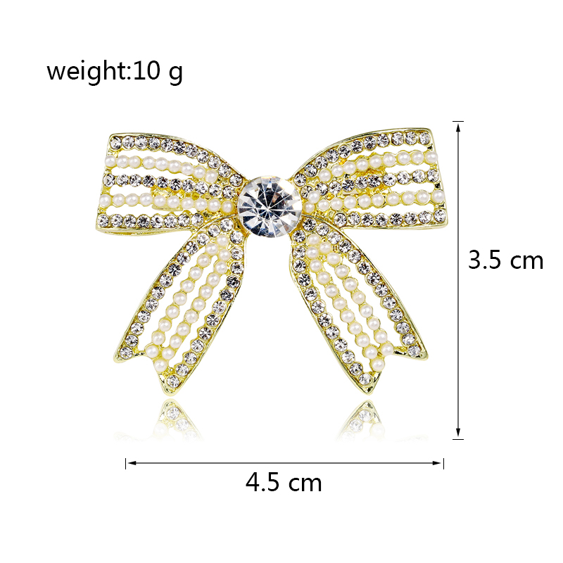 Elegant Bow Knot Alloy Inlay Artificial Pearls Rhinestones Women's Brooches display picture 1