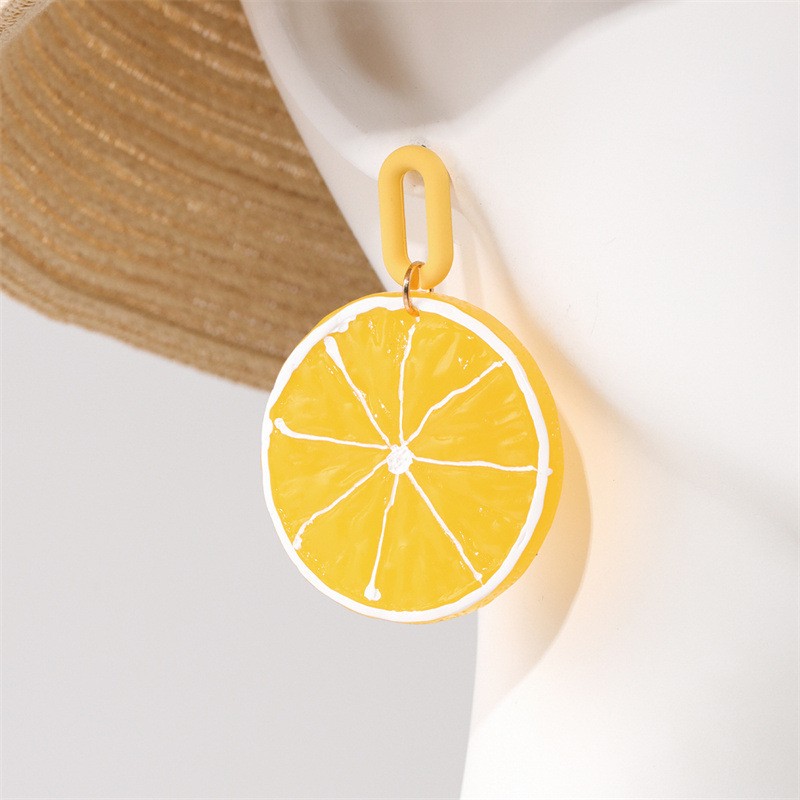 1 Pair Cute Sweet Lemon Fruit Pineapple Arylic Drop Earrings display picture 13