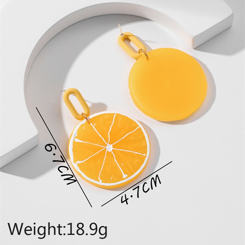 1 Paar Süß Süss Zitrone Frucht Ananas Aryl Tropfenohrringe display picture 1