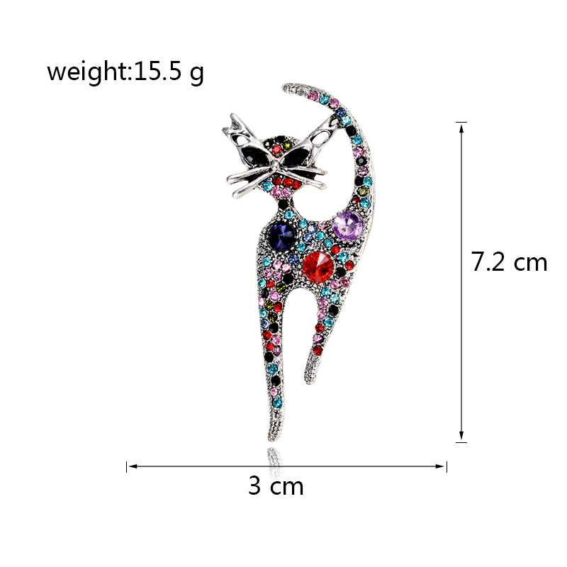 Classic Style Cat Alloy Inlay Rhinestones Women's Brooches display picture 1