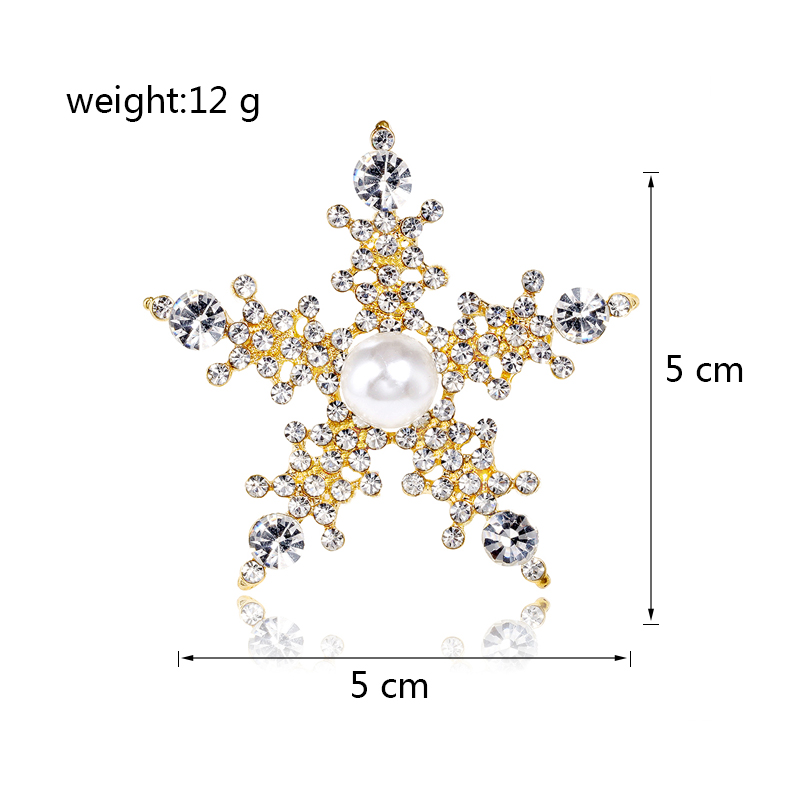 Classic Style Pentagram Alloy Inlay Artificial Pearls Rhinestones Women's Brooches display picture 1