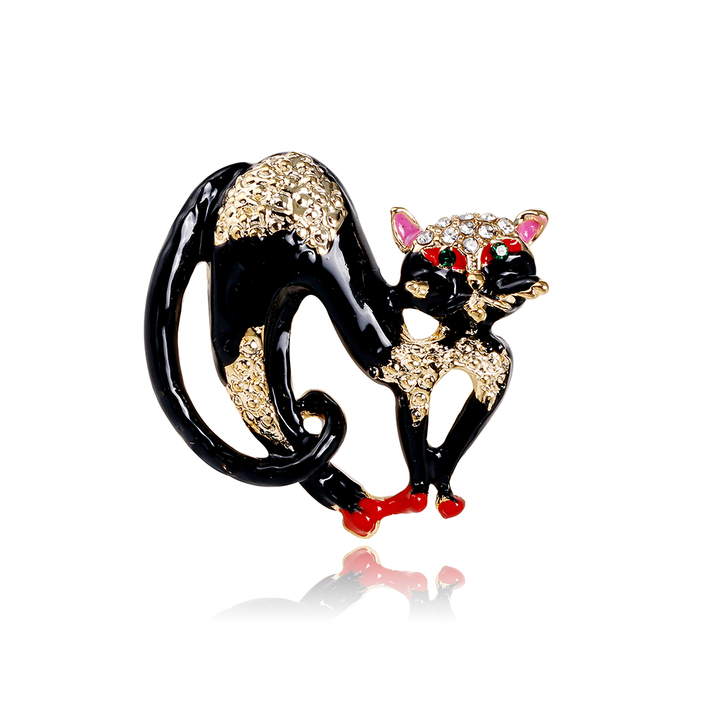 Casual Cat Alloy Inlay Rhinestones Unisex Brooches display picture 4