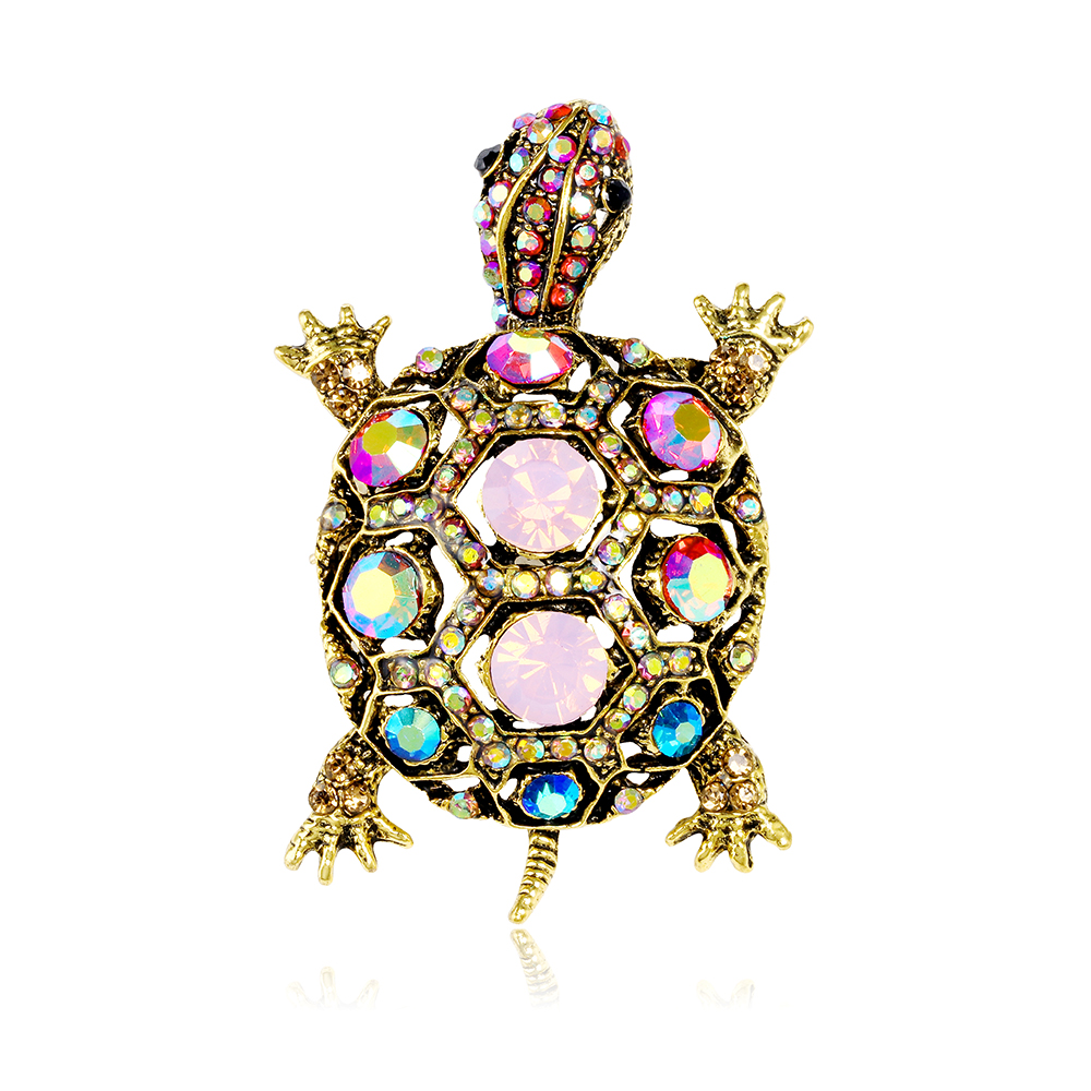 Classic Style Tortoise Alloy Inlay Rhinestones Women's Brooches display picture 5