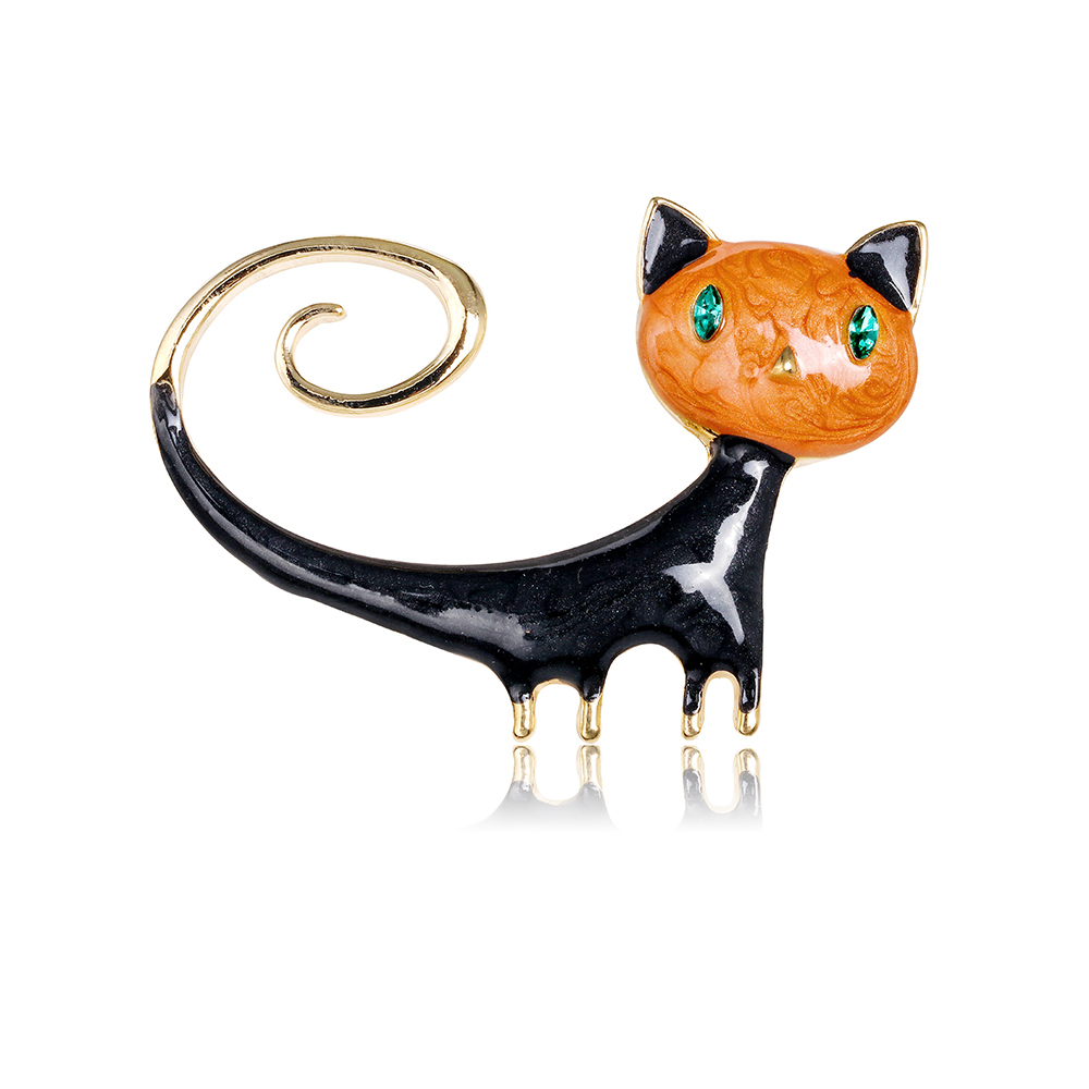 Classic Style Cat Alloy Inlay Rhinestones Women's Brooches display picture 4