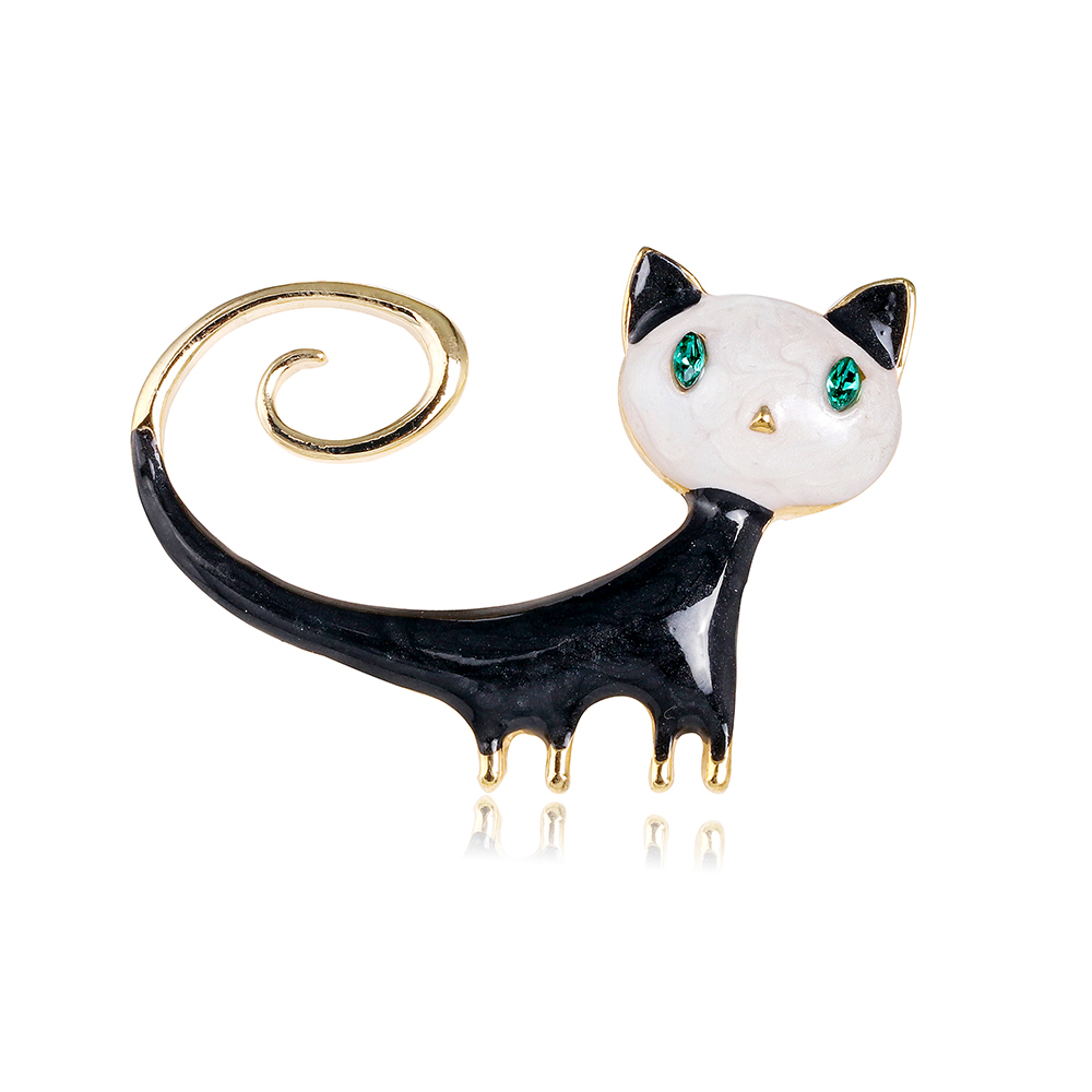 Classic Style Cat Alloy Inlay Rhinestones Women's Brooches display picture 5