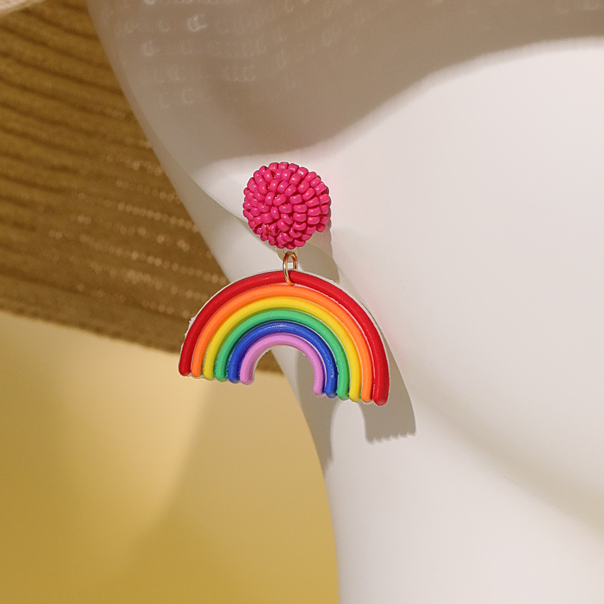 1 Pair Cute Sweet Rainbow Plastic Resin Drop Earrings display picture 5