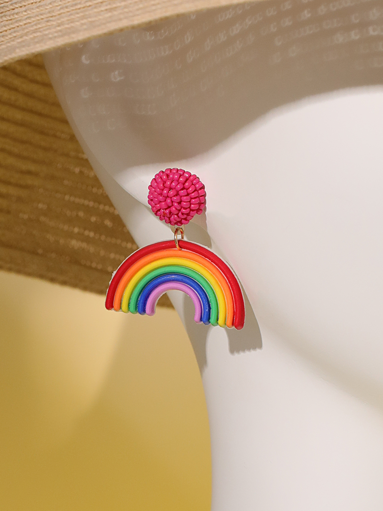 1 Pair Cute Sweet Rainbow Plastic Resin Drop Earrings display picture 7
