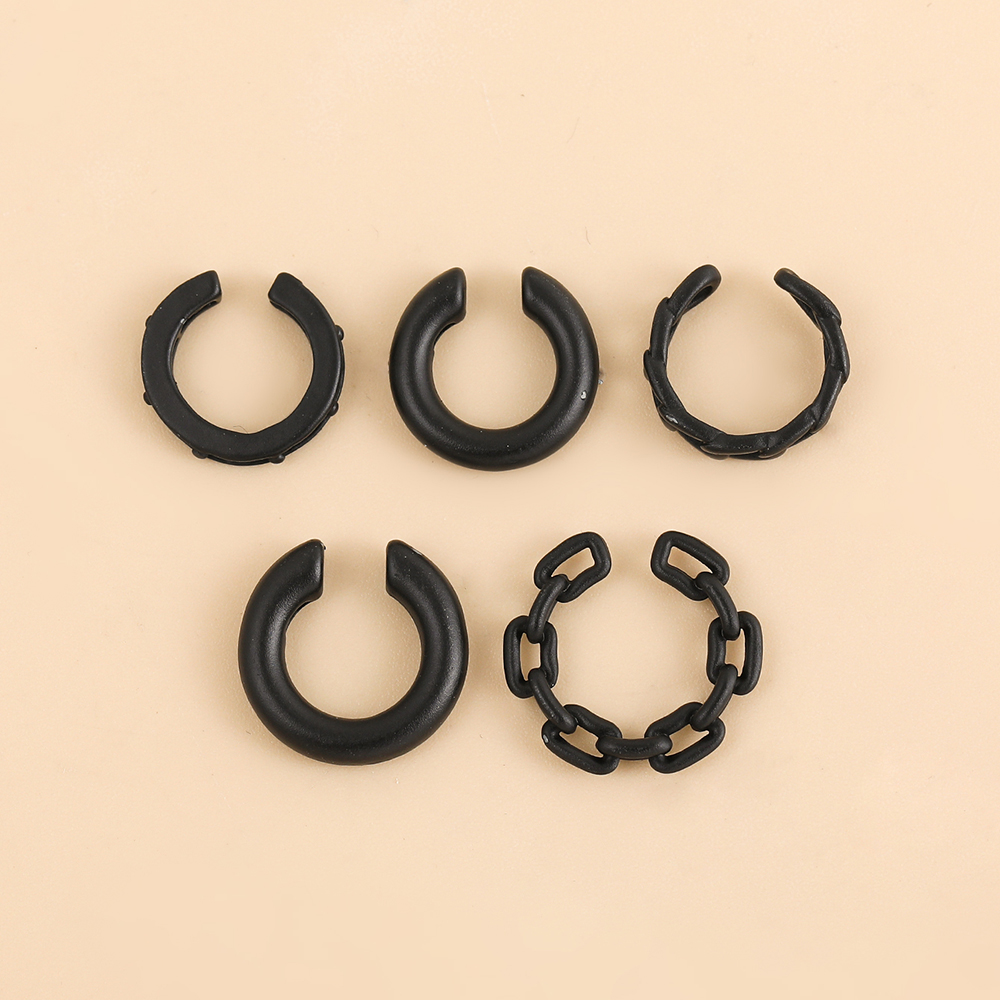5 Pieces Set Hip-hop Punk Round Solid Color Plating Alloy Ear Cuffs display picture 27