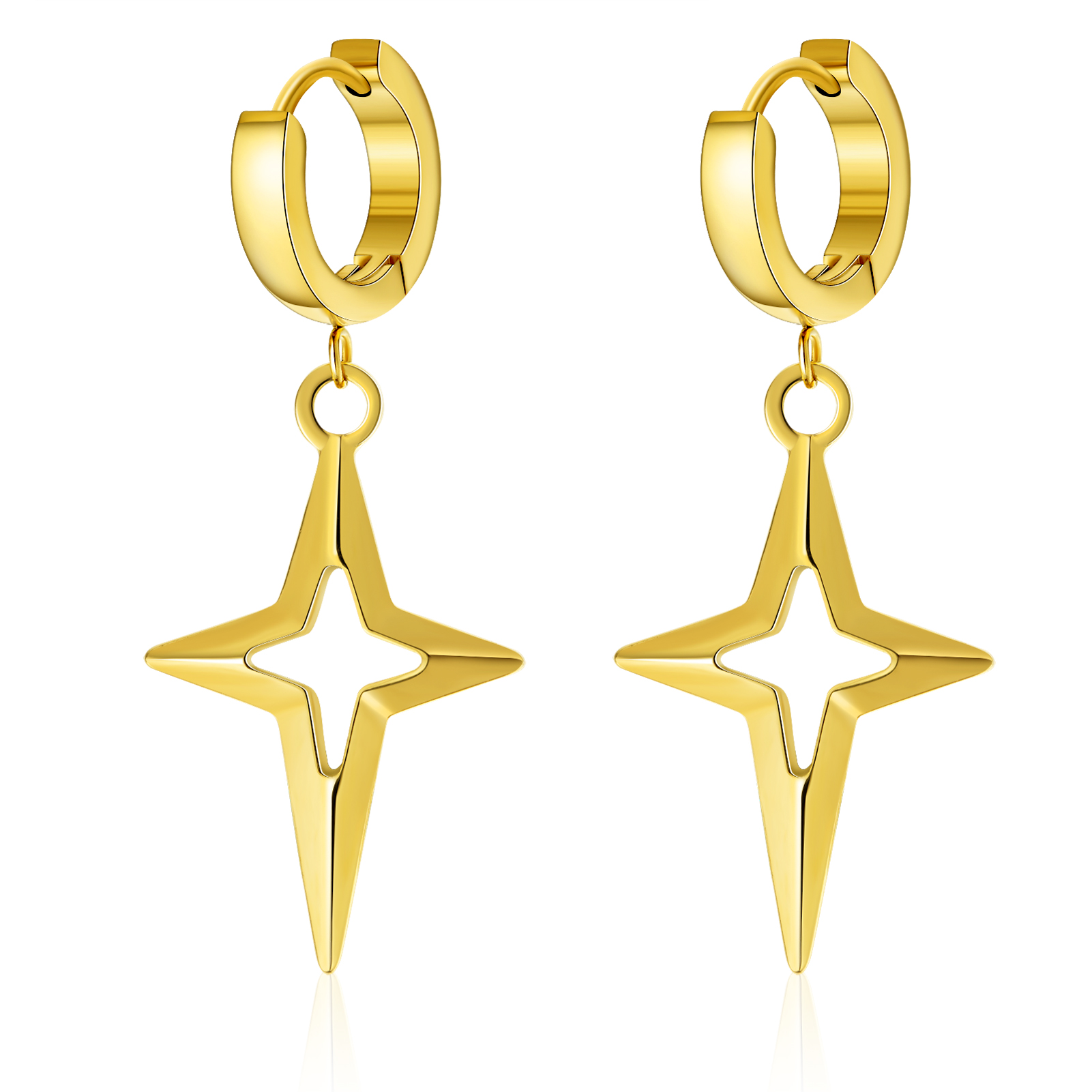 1 Pair Vacation Starfish Shell Plating Inlay Stainless Steel Imitation Pearl Zircon Gold Plated Drop Earrings display picture 3