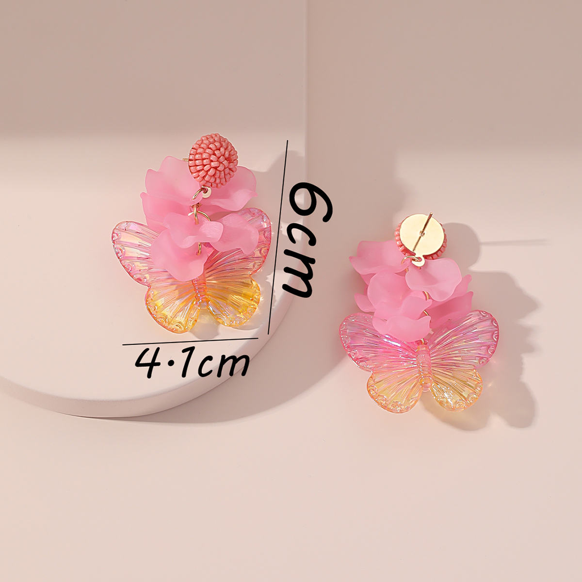 1 Pair Sweet Butterfly Alloy Resin Drop Earrings display picture 4