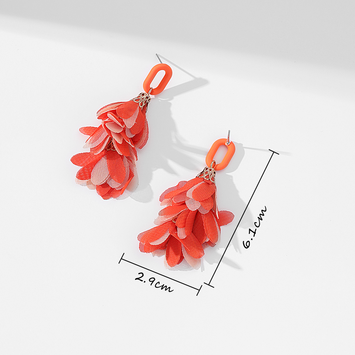 1 Pair Vacation Petal Alloy Chiffon Drop Earrings display picture 3