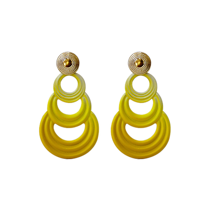 1 Pair Ig Style Exaggerated Circle Gradient Color Alloy Drop Earrings display picture 1