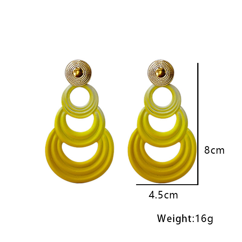 1 Pair Ig Style Exaggerated Circle Gradient Color Alloy Drop Earrings display picture 9