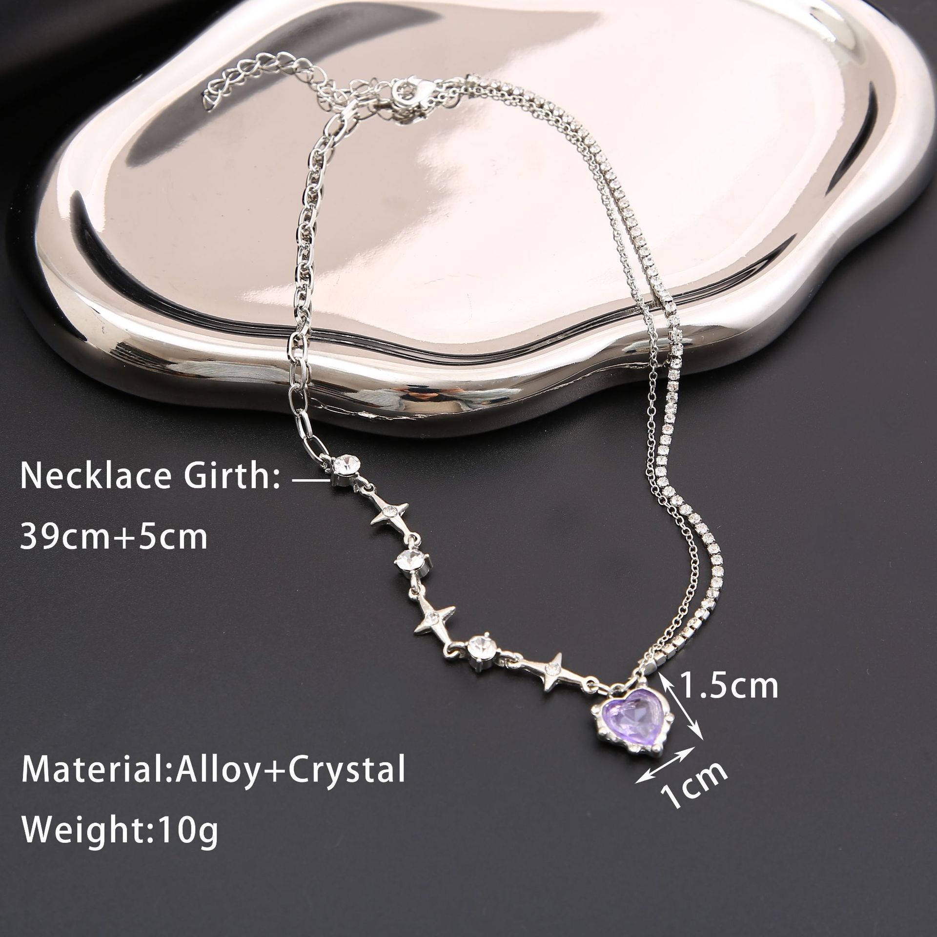 Sweet Shiny Square Heart Shape Butterfly Gold Plated Silver Plated Artificial Gemstones Artificial Crystal Artificial Diamond Artificial Gemstones Imitation Diamond Alloy Wholesale Pendant Necklace display picture 33