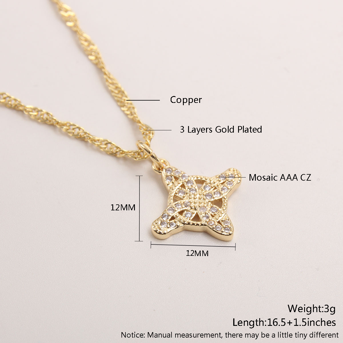 Casual Geometric Copper Plating Inlay Zircon Gold Plated Pendant Necklace display picture 8