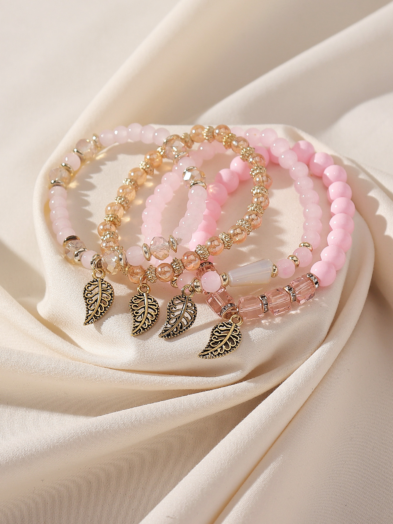 Ethnic Style Leaves Butterfly Alloy Beaded Women's Bracelets display picture 2
