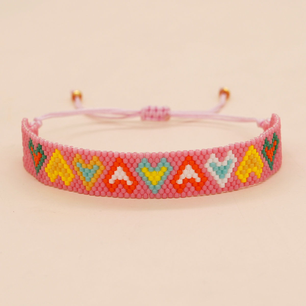 Nouveauté Forme De Cœur Verre Tricot Unisexe Bracelets display picture 5