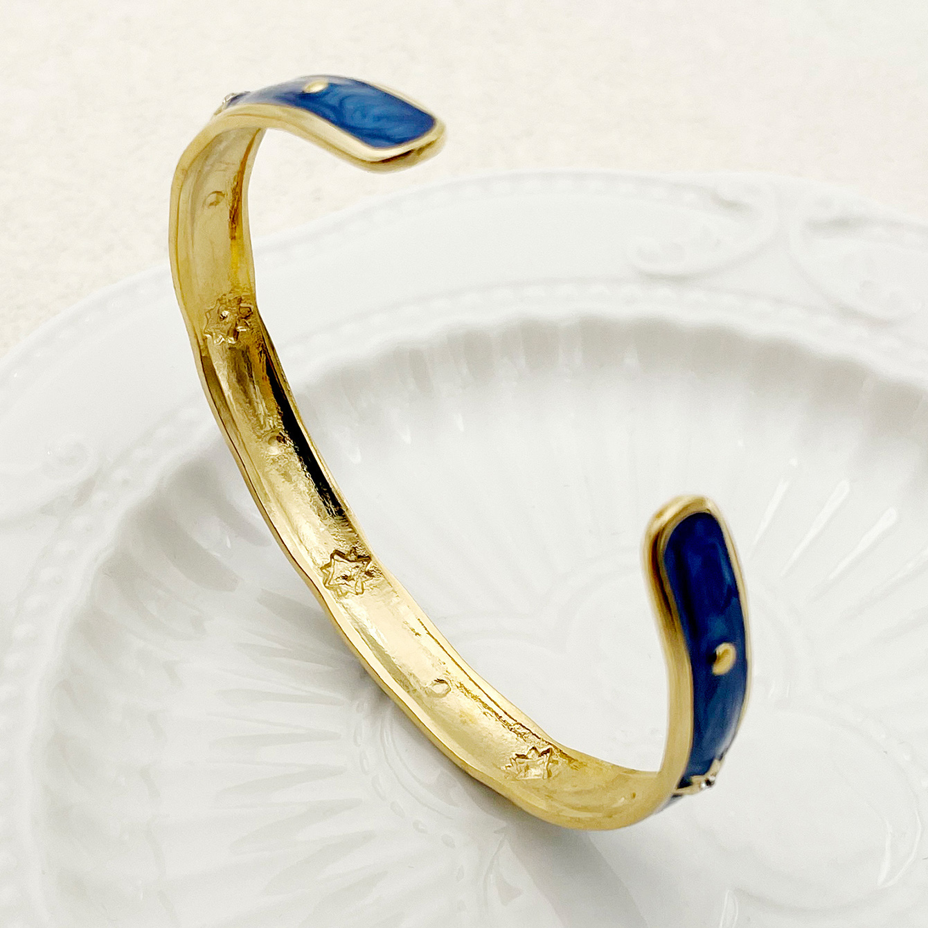 Casual Commute Star 304 Stainless Steel 14K Gold Plated Zircon Bangle In Bulk display picture 1