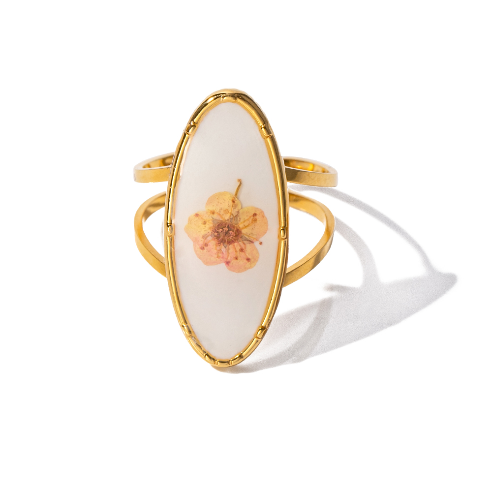 Ig Style Flower Stainless Steel Plating 18k Gold Plated Open Rings display picture 6