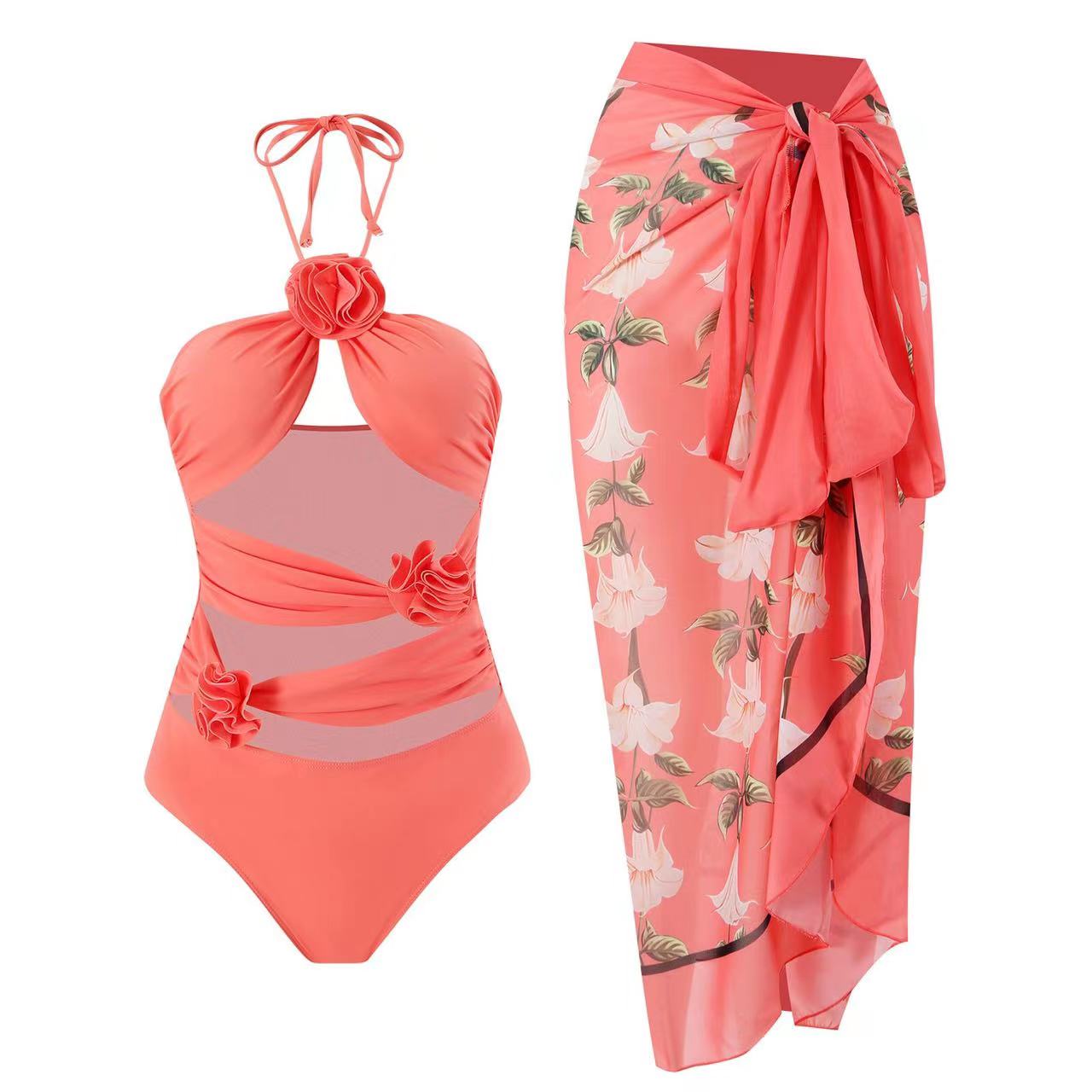 Women's Vacation Sexy Flower Hollow Out 2 Pieces Set One Piece display picture 13