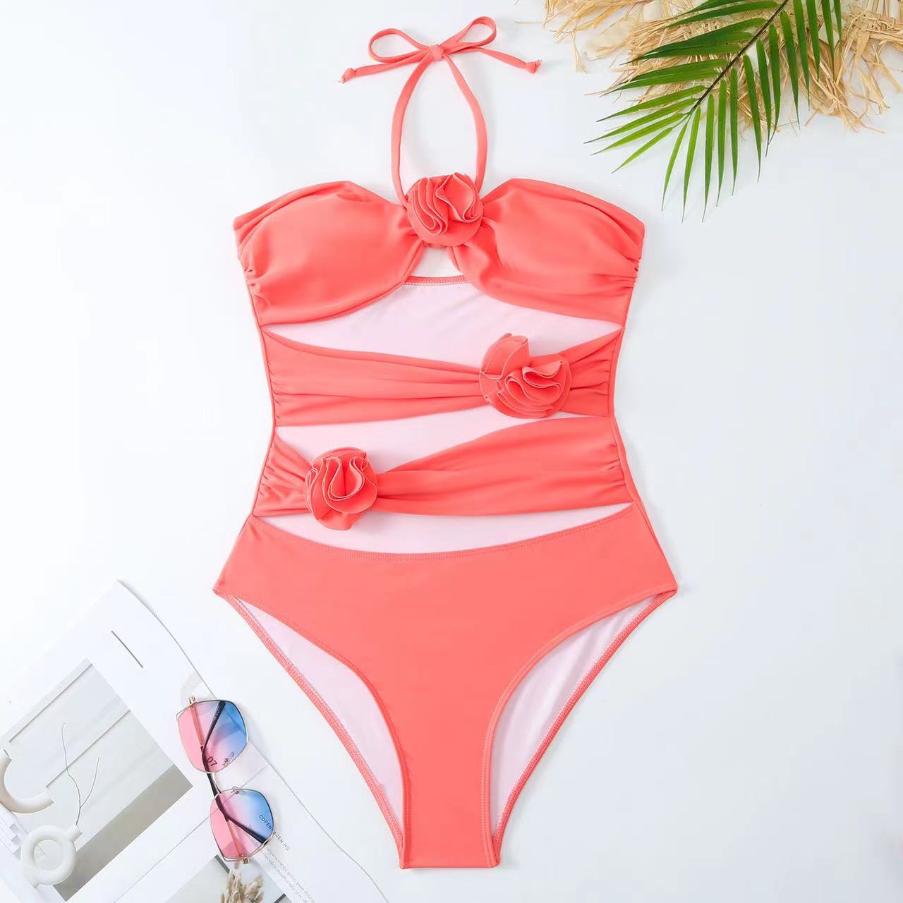 Women's Vacation Sexy Flower Hollow Out 2 Pieces Set One Piece display picture 14