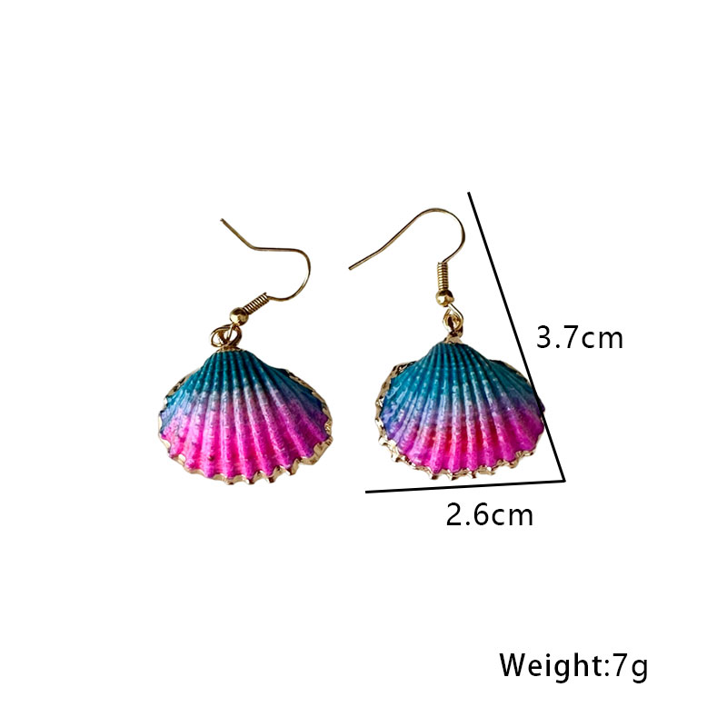 1 Pair Beach Shell Alloy Drop Earrings display picture 3