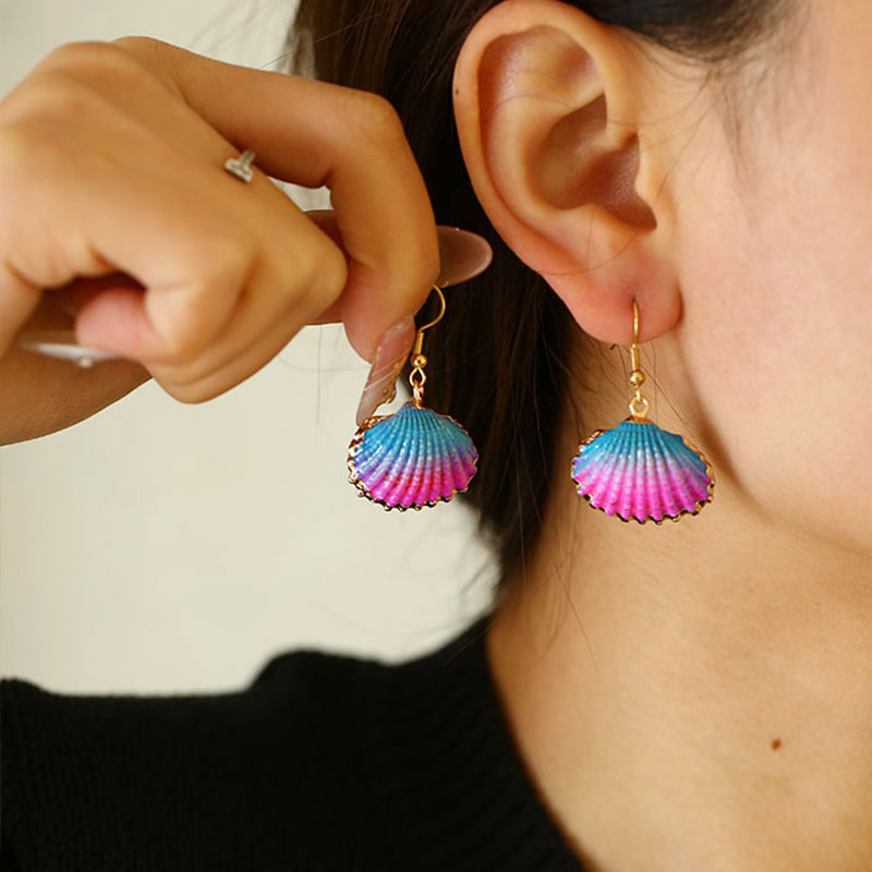 1 Pair Beach Shell Alloy Drop Earrings display picture 2