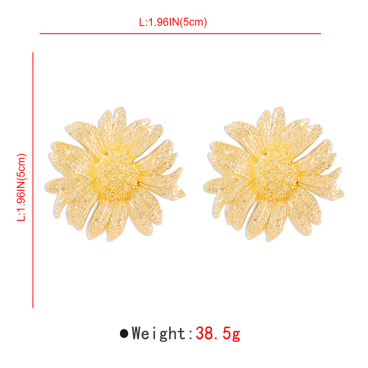 1 Pair Elegant Vintage Style Sunflower Flower Plating Alloy Gold Plated Ear Studs display picture 14