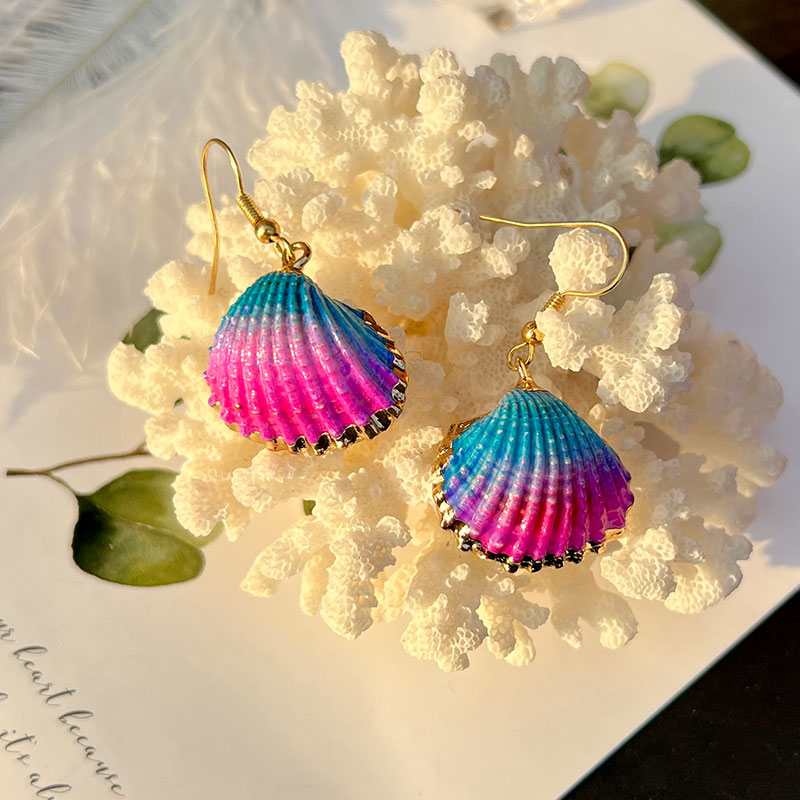 1 Pair Beach Shell Alloy Drop Earrings display picture 7