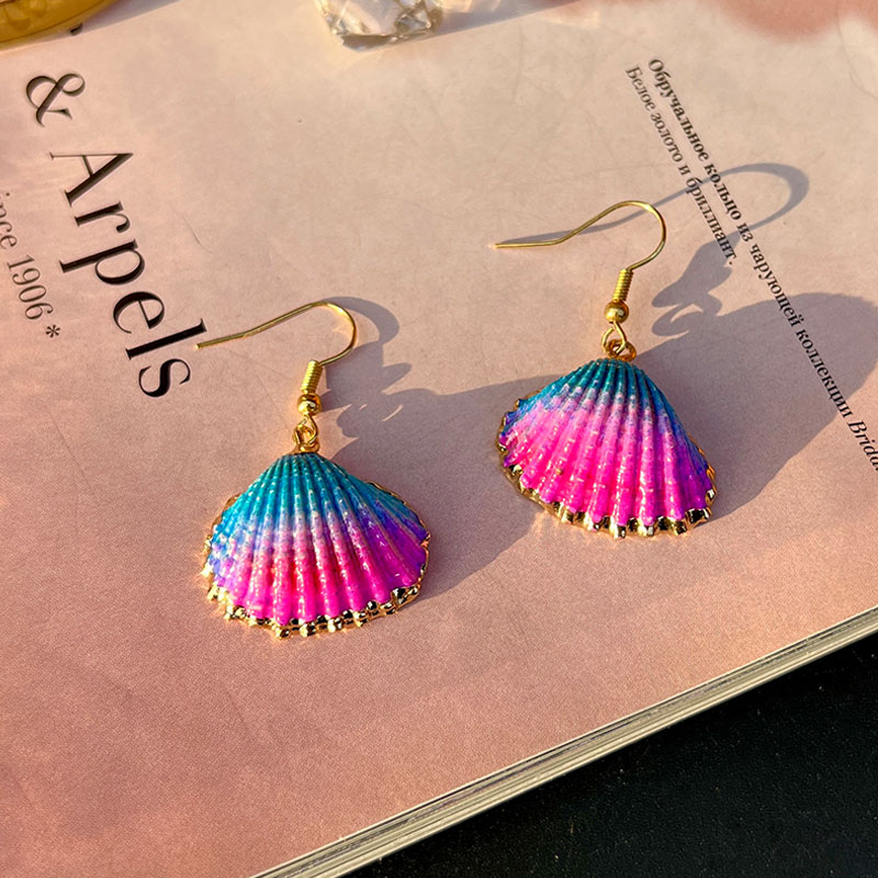 1 Pair Beach Shell Alloy Drop Earrings display picture 8