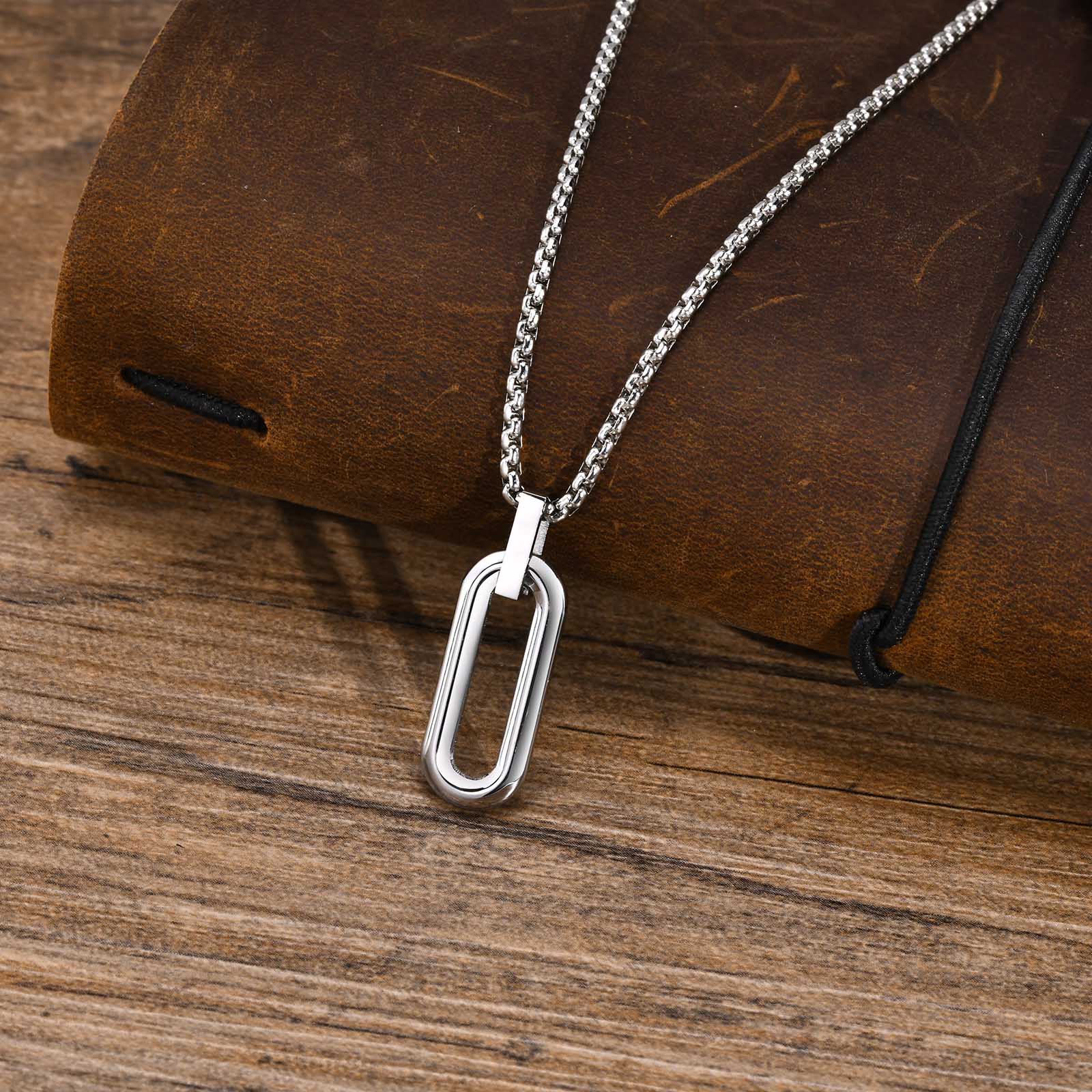 304 Stainless Steel Simple Style Classic Style Three-dimensional Solid Color Pendant Necklace display picture 10