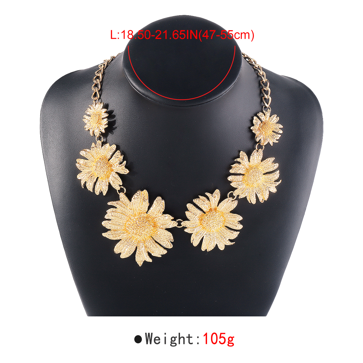 Wholesale Jewelry Vintage Style Tropical Sunflower Flower Alloy Iron Alloy Chain Pendant Necklace display picture 13