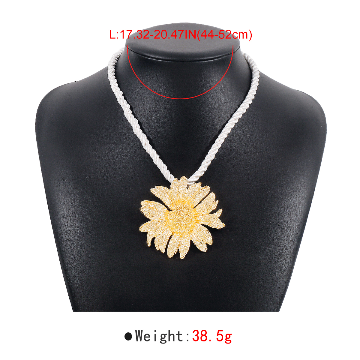 Wholesale Jewelry Vintage Style Beach Streetwear Sunflower Flower Alloy Braid Rope Iron Alloy Plating Pendant Necklace display picture 12