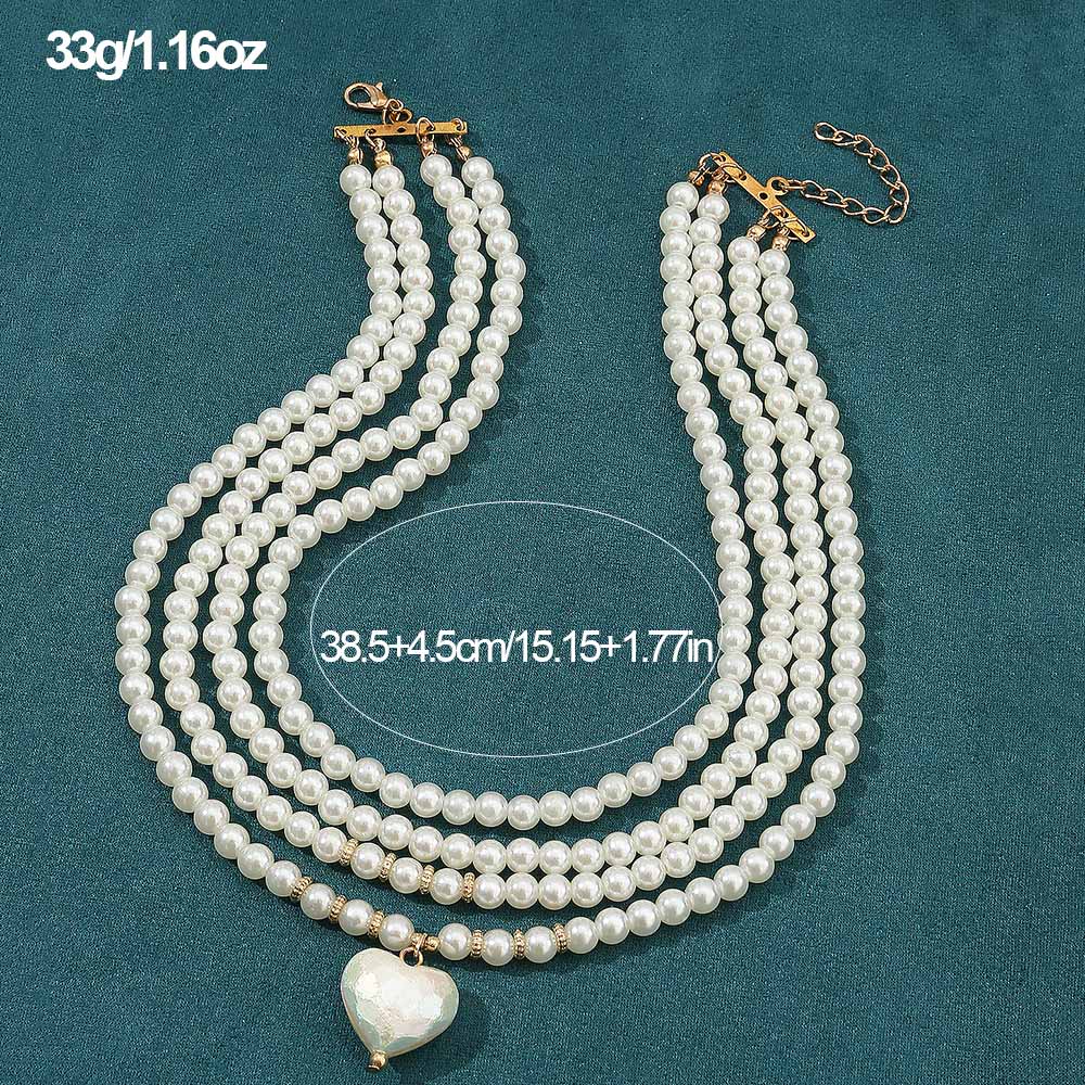Sweet Solid Color Imitation Pearl Baroque Pearls Wholesale Layered Necklaces display picture 12