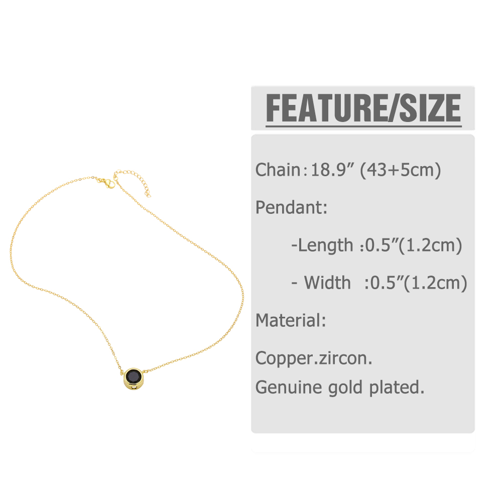 Simple Style Round Copper 18k Gold Plated Zircon Pendant Necklace In Bulk display picture 1