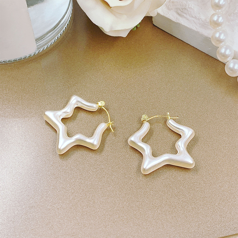 1 Pair Sweet Simple Style Star Plating Alloy 14k Gold Plated Ear Studs display picture 6