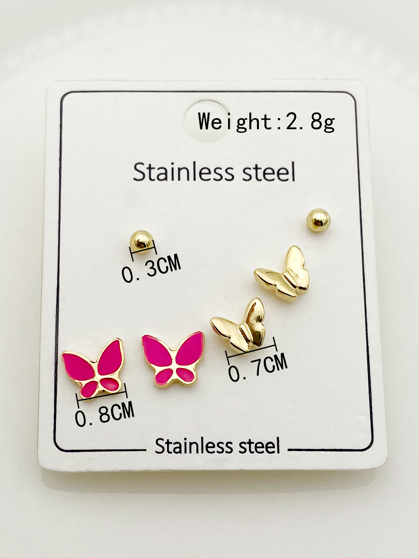 1 Set Cute Sweet Lips Star Paw Print Enamel Plating Inlay 304 Stainless Steel Pearl Gold Plated Ear Studs display picture 3