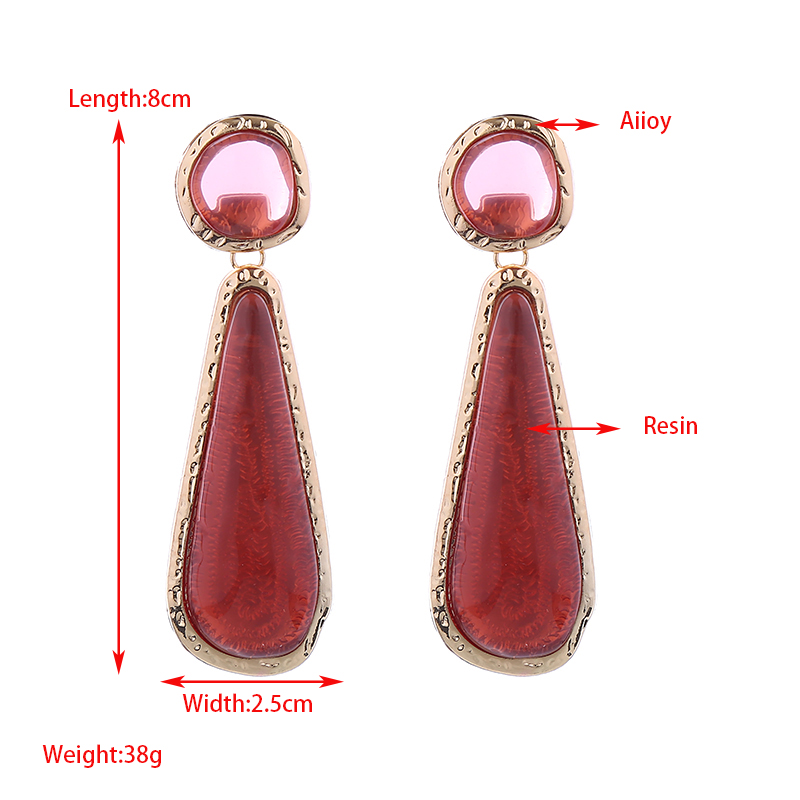 1 Pair Elegant Cute Luxurious Water Droplets Resin Drop Earrings display picture 1