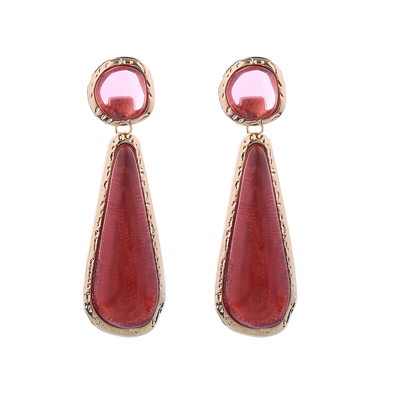 1 Pair Elegant Cute Luxurious Water Droplets Resin Drop Earrings display picture 13