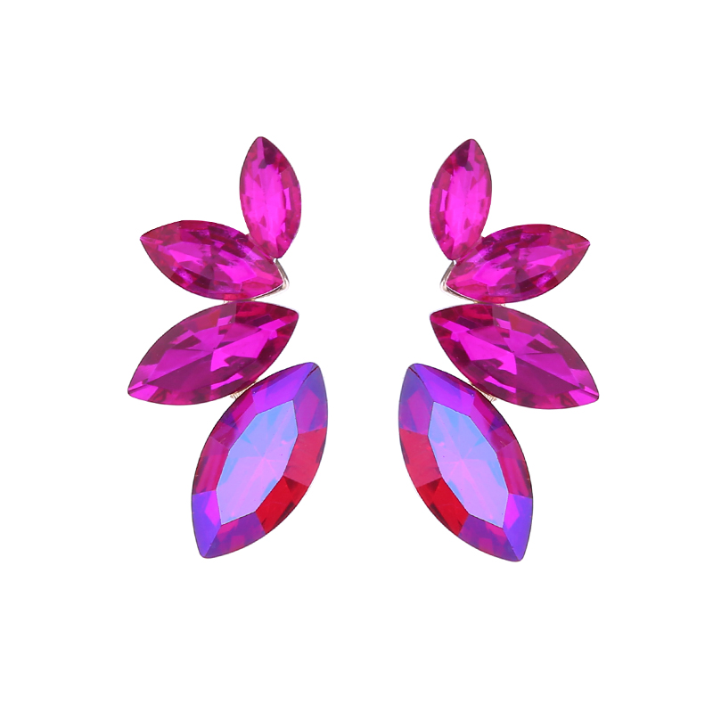 1 Pair Elegant Leaf Rhinestone Ear Studs display picture 8