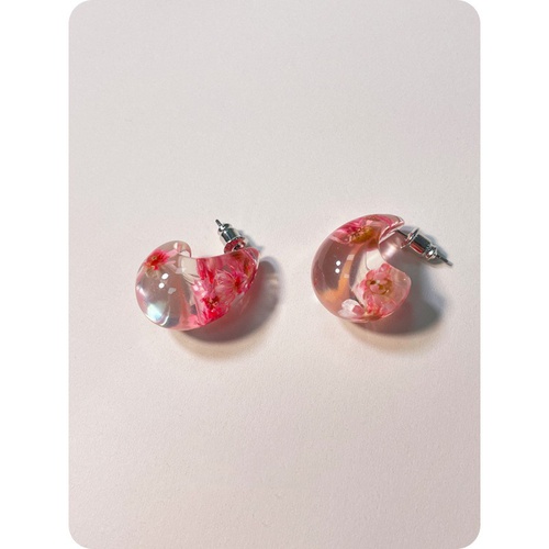 1 Pair Casual Flower Dried Flower Resin Ear Studs display picture 1