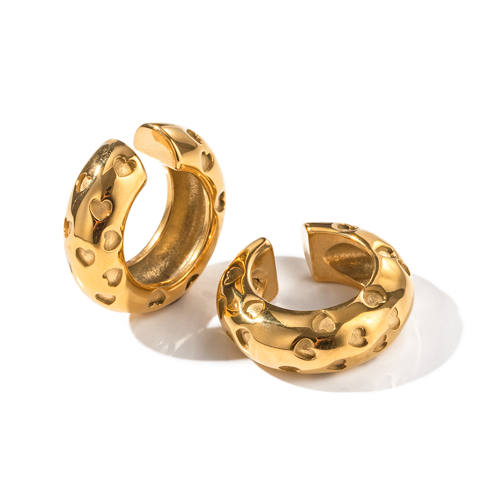 1 Pair Simple Style C Shape Plating Stainless Steel 18k Gold Plated Ear Clips display picture 2