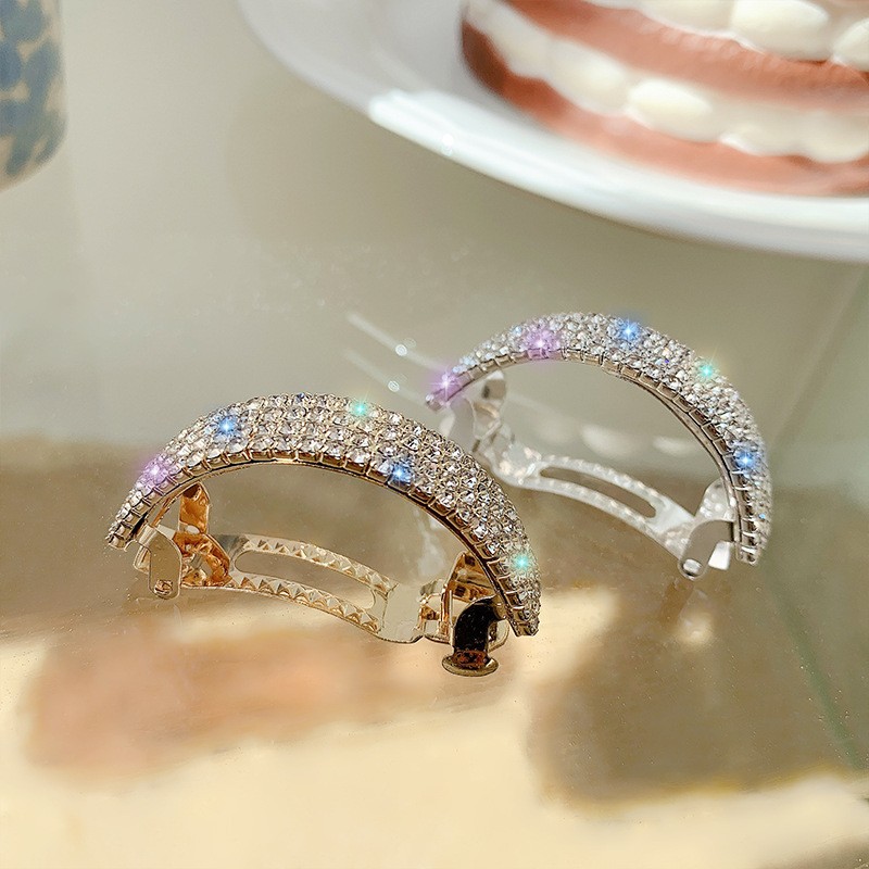Elegant Glam Solid Color Alloy Inlay Artificial Rhinestones Hair Clip Hair Buckle display picture 2