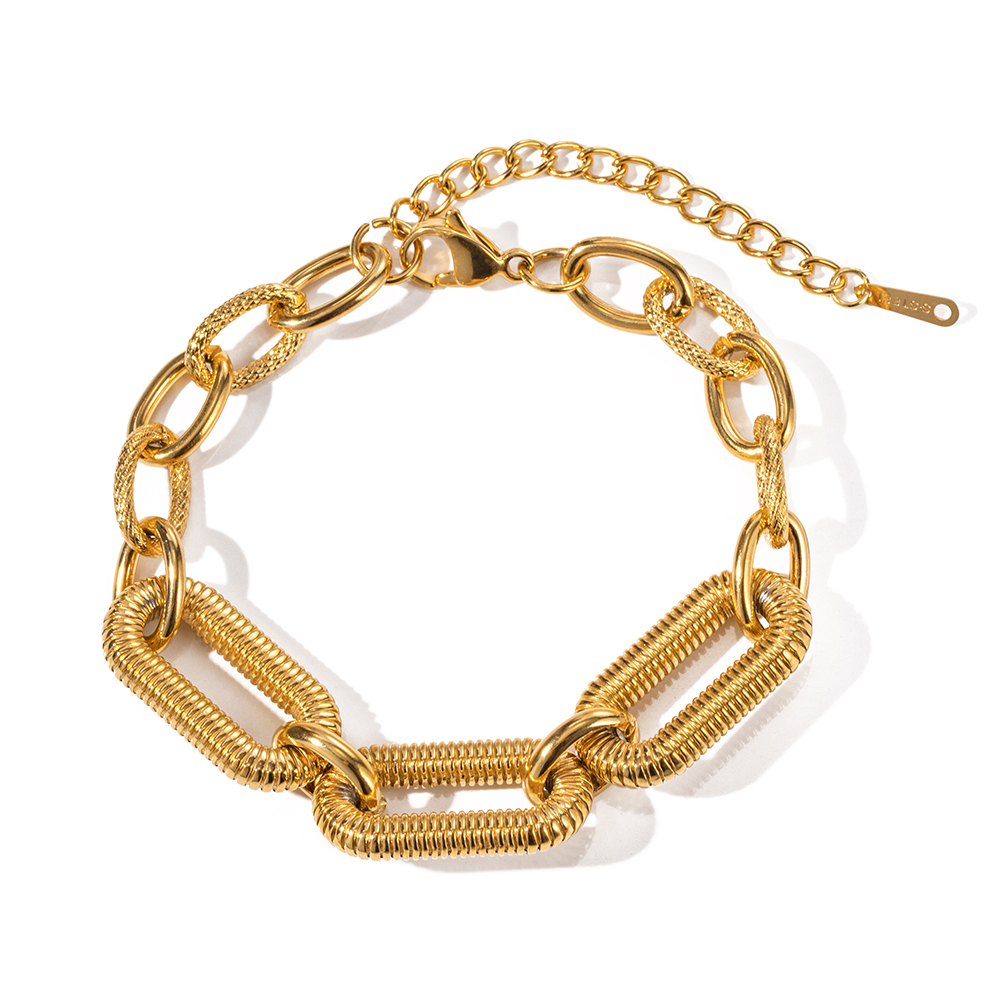 Ig Style Simple Style Solid Color Stainless Steel Plating 18k Gold Plated Bracelets display picture 6