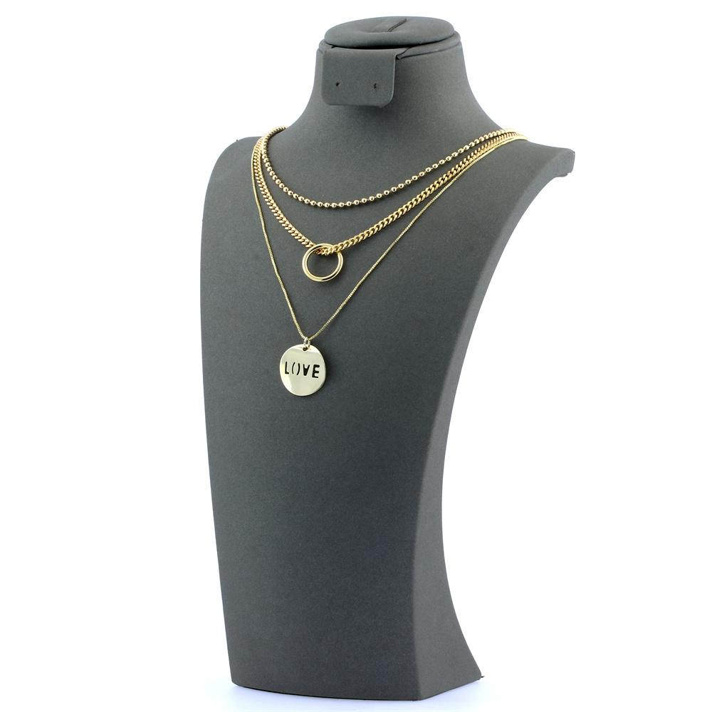 Ig Style Love Circle Copper 18k Gold Plated Necklace In Bulk display picture 7