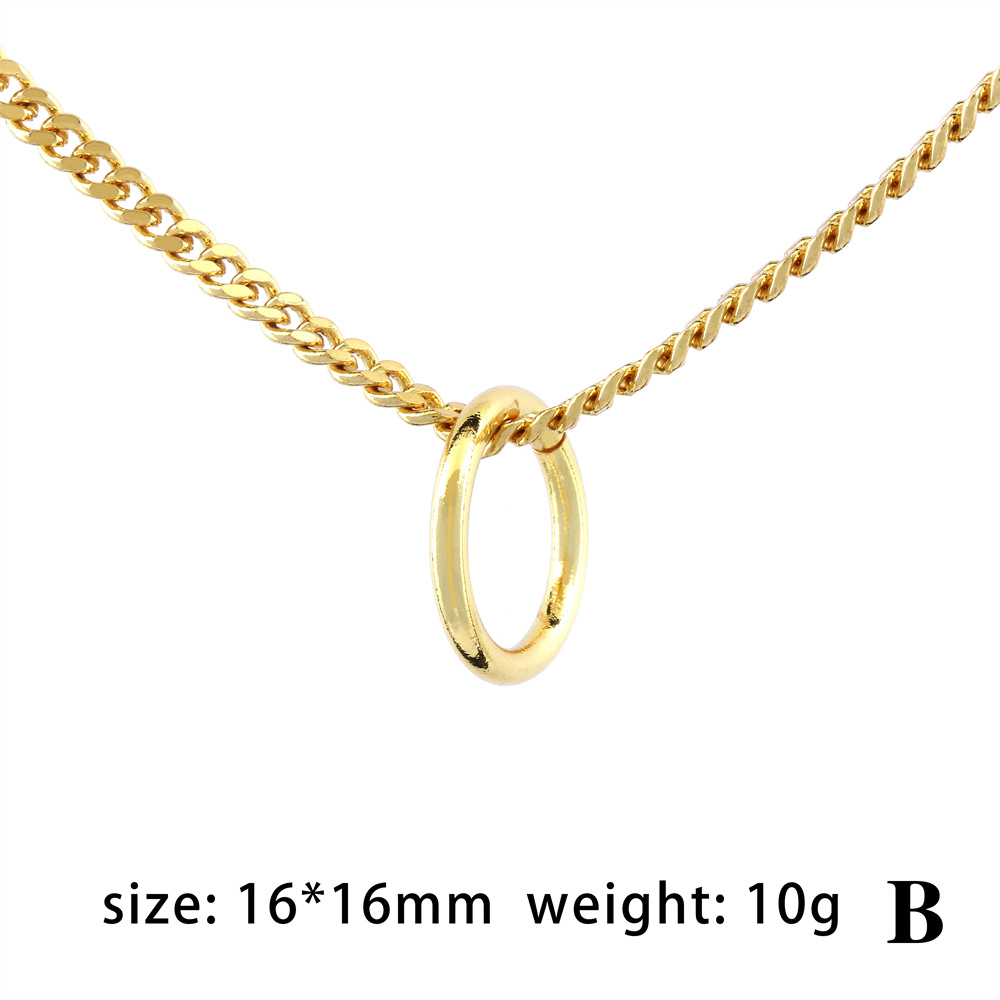 Ig Style Love Circle Copper 18k Gold Plated Necklace In Bulk display picture 10