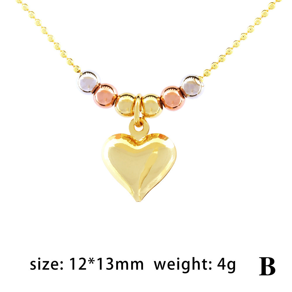 Elegant Heart Shape Copper Beaded Plating 18k Gold Plated Pendant Necklace display picture 9