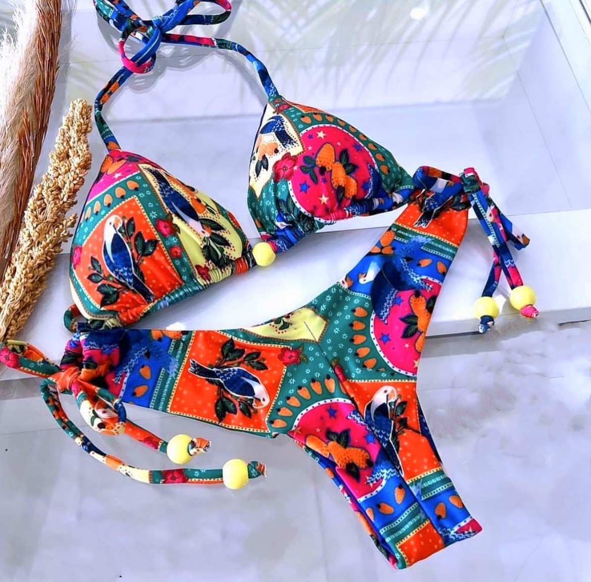Mujeres Multicolor Impresión Juego De 2 Piezas Bikinis display picture 3
