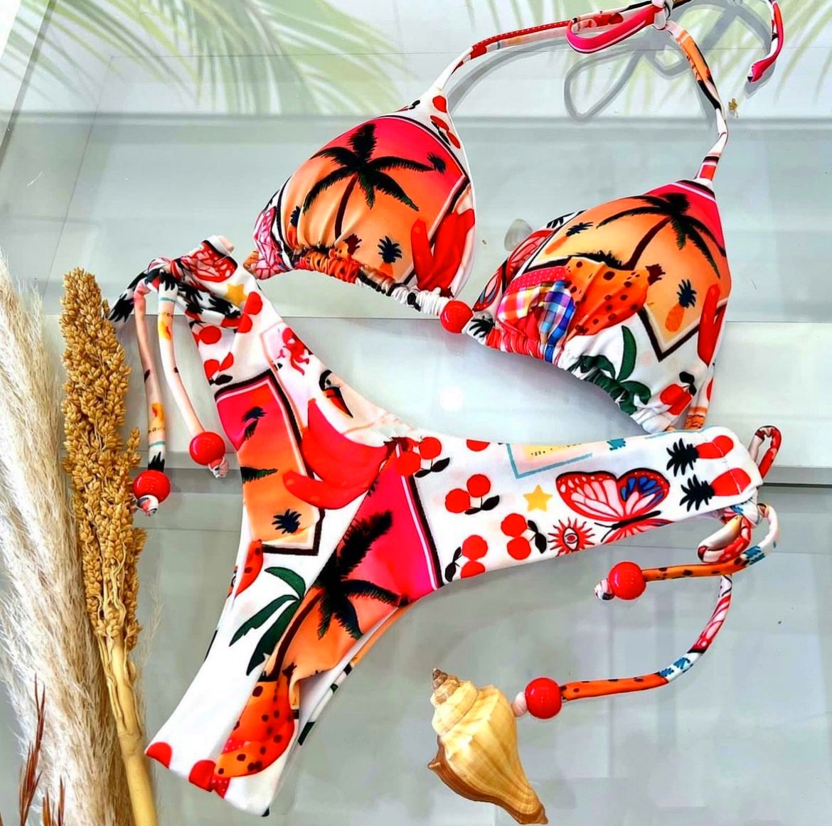 Mujeres Multicolor Impresión Juego De 2 Piezas Bikinis display picture 2