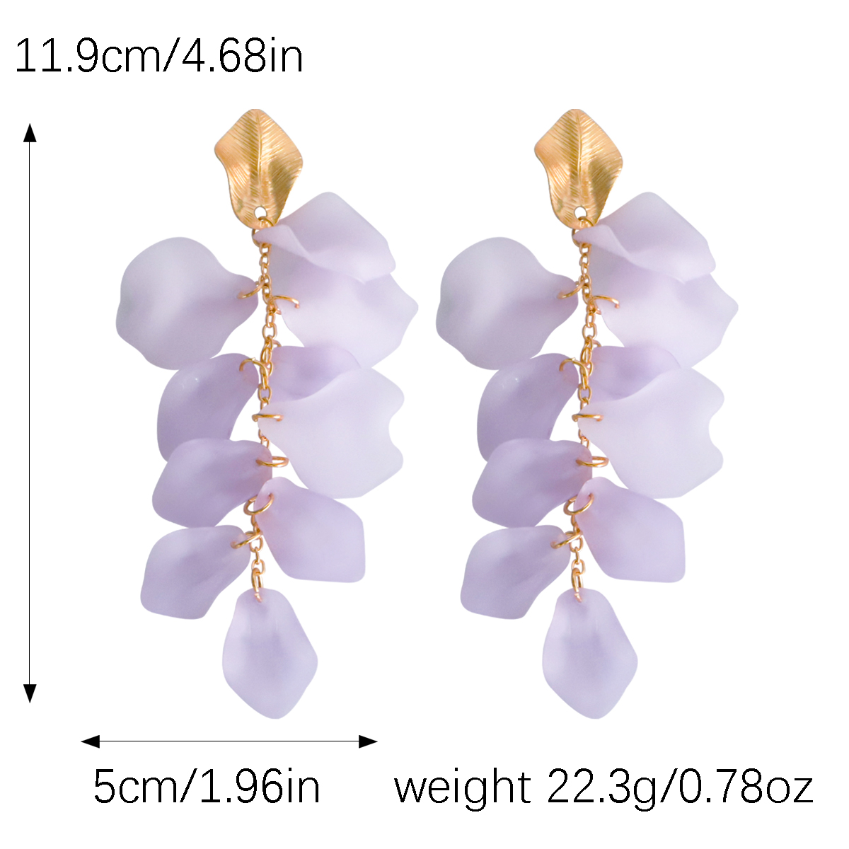 1 Pair Vacation Sweet Petal Resin Drop Earrings display picture 5